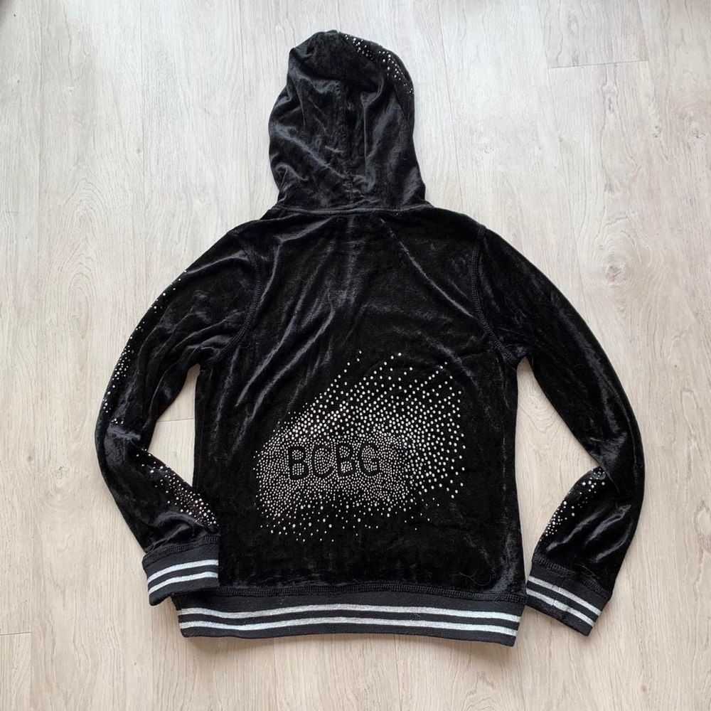 Vintage Y2K mcbling velour BCBG rhinestone track jacket